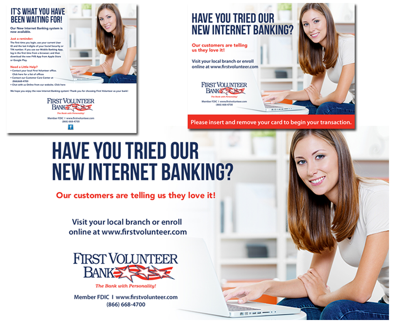 First Volunter Bank E-Mail ATM and TV Screen Graphics