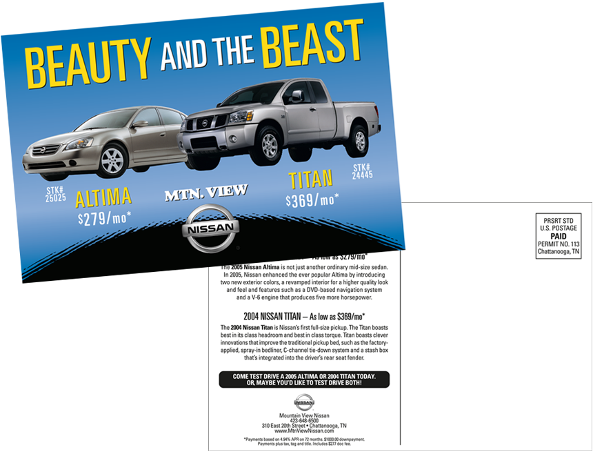 Mountain View Nissan Postcard